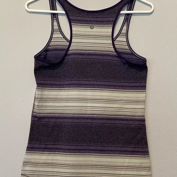 Lululemon Small Purple and Gray striped racerback tank top - Picture 3 of 4